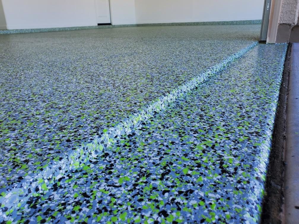 Polyaspartic chip flake coating detail — East Valley, AZ